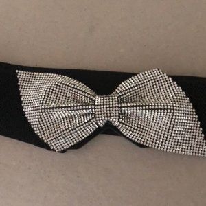 Black Belt with sequins sparkle Bow